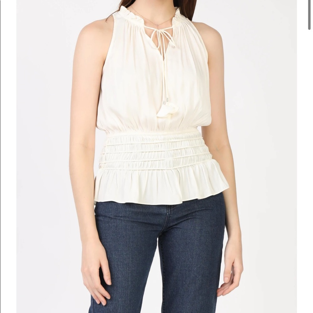 Current Air Smocked waist sleeveless blouse